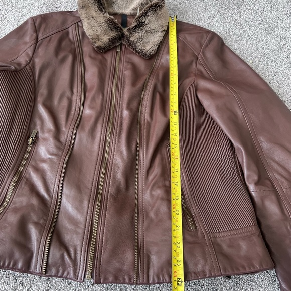 Wilson’s Leather Chocolate Brown Leather Buttery Soft Zip Up Jacket Women’s XL - Picture 7 of 15